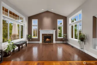 Living room with Brazilian Cherry Flooring