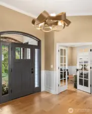 Entrance with Den and Hubbardton Forge Lighting