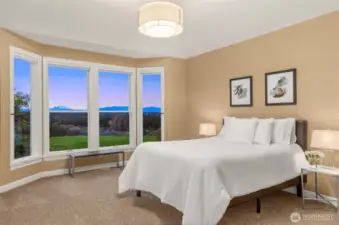 Master Bedroom with Wall of Windows