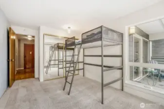 2nd bedroom, with the same natural light and Olympic Mountain view.
