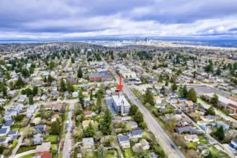 Downtown Seattle and Elliott Bay to the northeast.