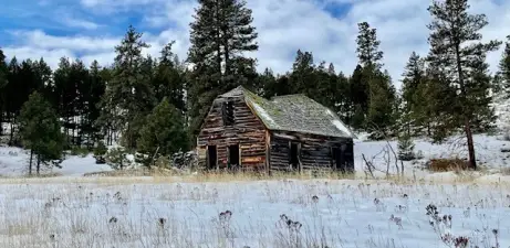 This old house, circa 1912, was taken down by the Seller due to safety hazards. However, the Seller was able to reclaim many pieces of siding and reuse it in both the cabin and outdoor kitchen, so the history of that home continues to live on.