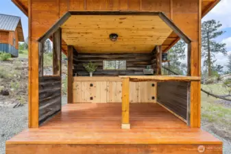 One of a kind kitchen with Ponderosa pine bar top.