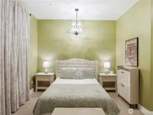 Staged: Primary Bedroom staged with Sellers items prior to move out. You can have a glance at the space and furniture arrangements.