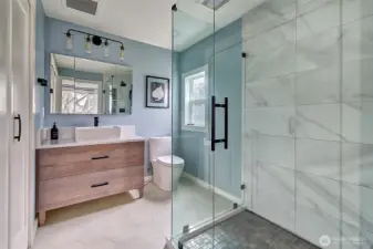 3/4 en suite bathroom with walk in closet was added a few years back.