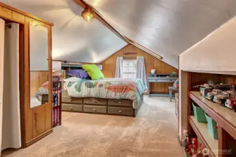 one of two bedrooms upstairs.  Skylight can be opened for fresh air!