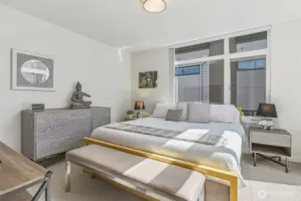 Primary suite can accomodate a king bed