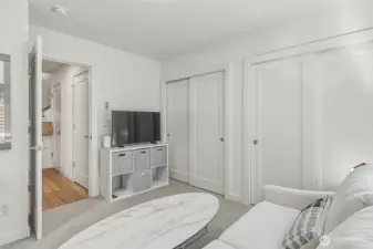 Two closets in this 2nd bedroom.