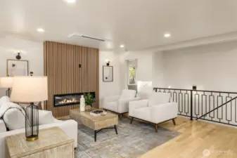 The interior & exterior feature custom iron railings - not typically found in new homes