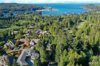 Boundary lines are approximate. .70 of an acre is rare to find in this desirable community. Arial shows the comfort of being in an upscale neighborhood while having an amazing balance of nature to residences.