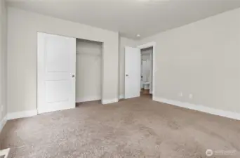 The bedrooms have ample closet space to stay organized.