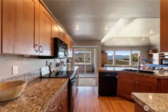 Large kitchen/family room with views