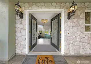 Stunning double French doors greet you at the entrance