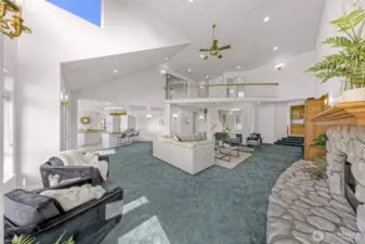 Open landing on the second story connects both floors creating a very functional and inviting layout