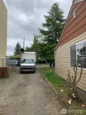 Driveway on North border of property