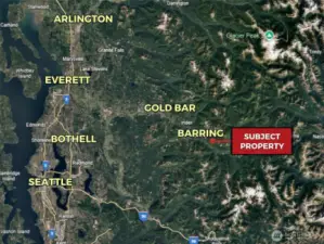 Approximate location of subject property in relation to surrounding areas.