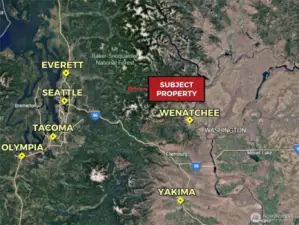 Approximate location of subject property in relation to surrounding areas.