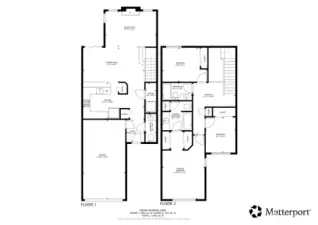 Floor plan for 1st and second floor.  To include the garage
