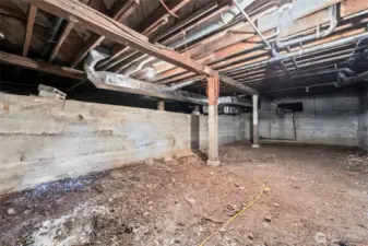 Lots of possibilities for this large space under the house.