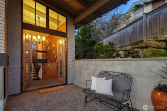 Covered main entrance.