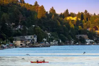 A typical view of the community at high tide.