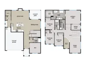 The Sloan home layout at Gooden Hollow. All photos, renderings, site maps, and floorplans are for visualization purposes only. Plans, colors, building orientation, finishes, home outlook, and other details can and WILL vary.