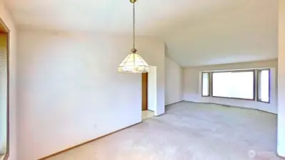 Looking from dining room back at living room.