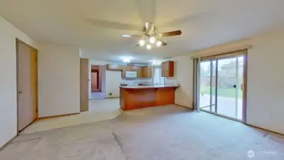 Door to garage on left