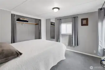 The Main bedroom is away from the driveway has cable for tv options.