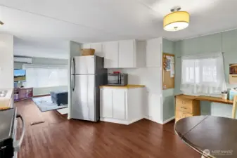 From Hallway you can see the desk nook and living room.