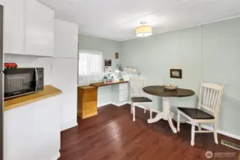 Plenty of storage and eating and working space in the kitchen.