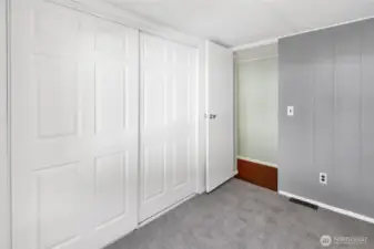 West side bedroom with full closet.
