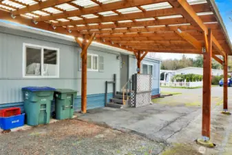 The carport as seen from the storage shed side.
