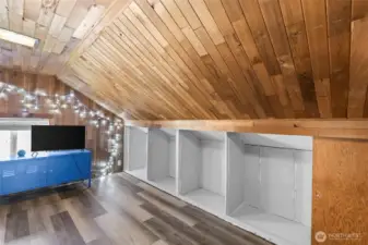 Nice built in spaces for ample storage in the upstairs bedroom.