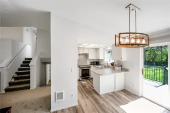 Kitchen and staircase