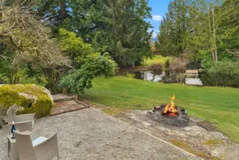 Roast marshmallows as you enjoy the sun setting while the native wildlife visits the pond for an evening drink.