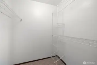 Roomy walk-in closet
