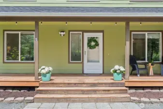 Entryway and covered front deck