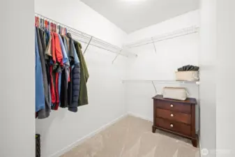 Walk in closet attached to primary bedroom