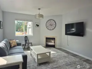 Entry level informal living room with a propane stove.
