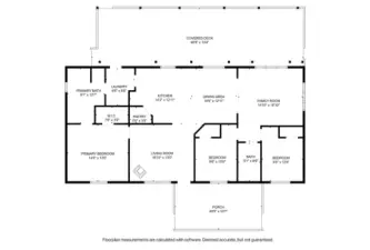 Floorplan so you can see the layout, including the large covered porch and deck.