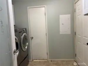 There is a back door in the laundry room as well, so you can treat it like a mud room, plus a pass through door to the primary bathroom.