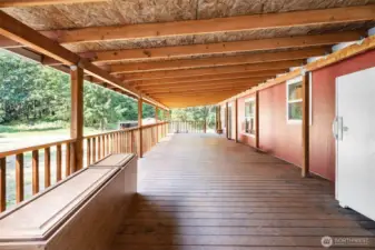Very large back covered deck