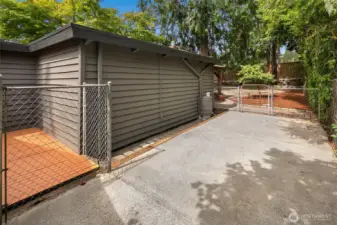 Fenced-in dog run.