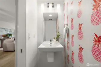 A powder room with personality!