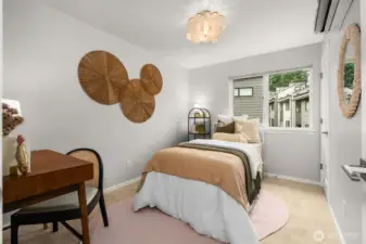 Upstairs you'll find three bedrooms- each with their own mini split, so you can customize your perfect temp!