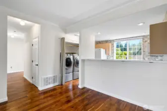 Looking towards kitchen and bedrooms