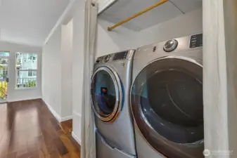 Washer and dryer off kitchen hall