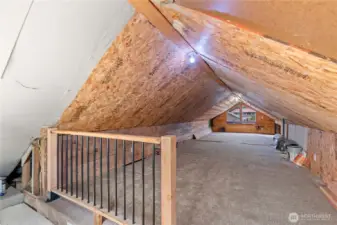 Partially finished attic with 350 additional square feet of space.