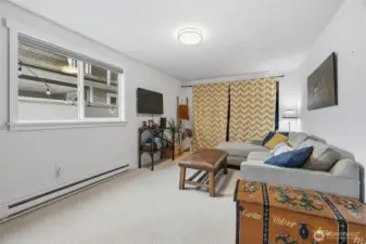 The second bedroom is large and currently being used as a den.